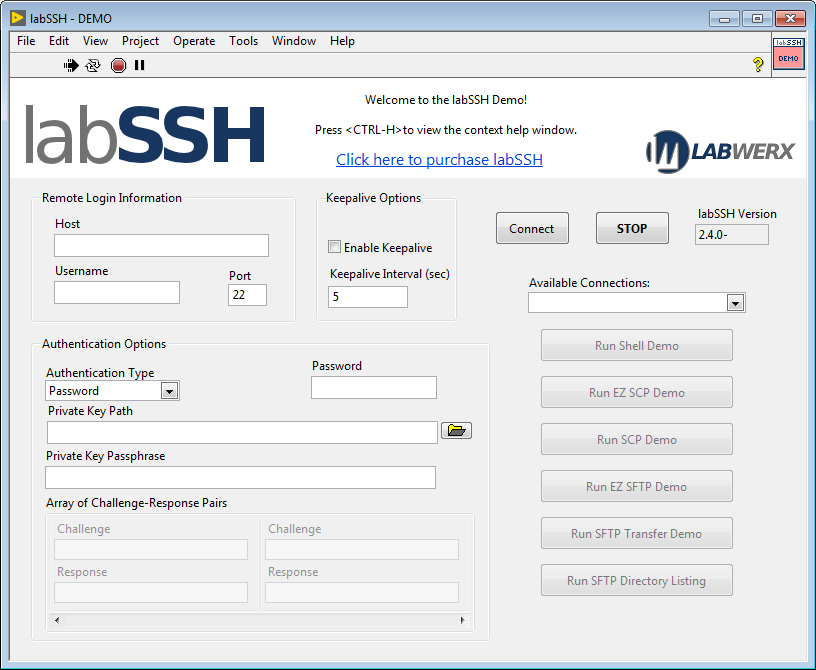 LabSSH demo application