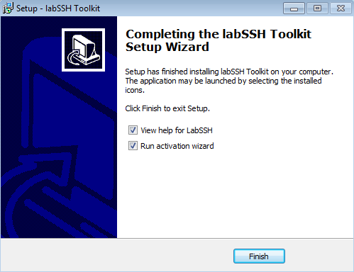 LabSSH install wizard completed screen